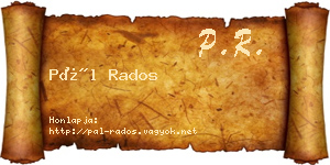 Pál Rados névjegykártya